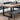 Industrial dining table with faux leather dining bench