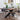 Mitcham Industrial Oak Spider Leg Dining Table and Rattan dining chairs