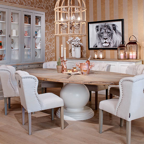 Abbey Oval Reclaimed Wood Dining Table