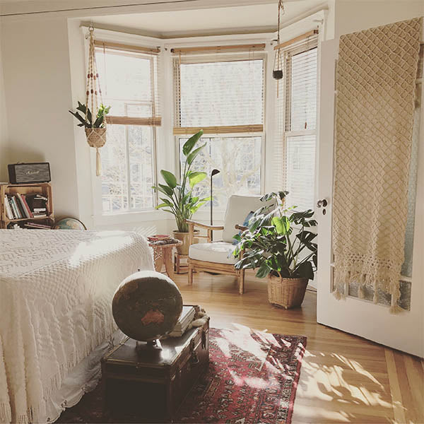 Bedroom Furniture with Wooden Bed and Armchair