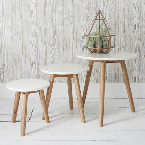 Hudson Living Bergen Nest of Tables White