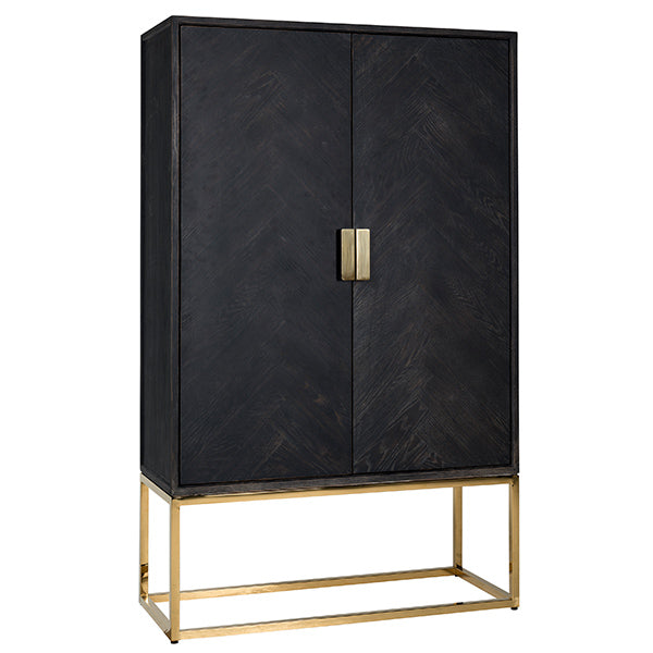 Dark Drinks Cabinet With Golden Frame