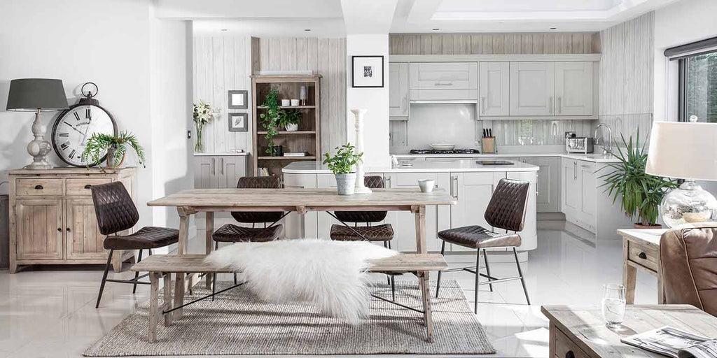Chelwood Reclaimed Wood Dining Table in Kitchen