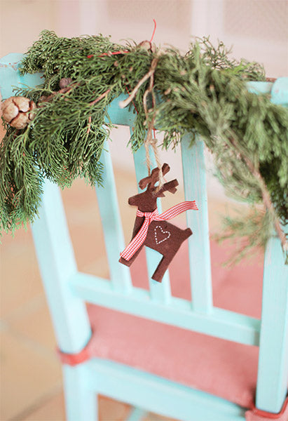 Christmas Decoration for Wooden Dining Chairs