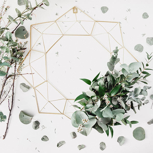 Easter Wreath Made of Eucalyptus and Metal Star Shape