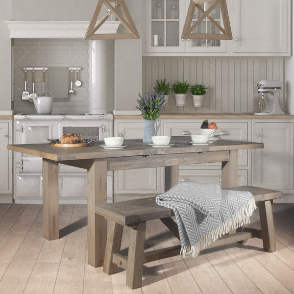 Farringdon Reclaimed Wood Dining Table with Bench