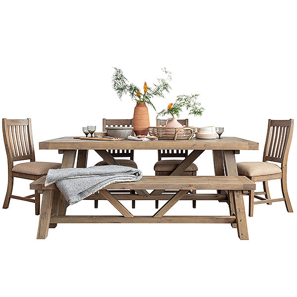 Farringdon reclaimed wood trestle dining set