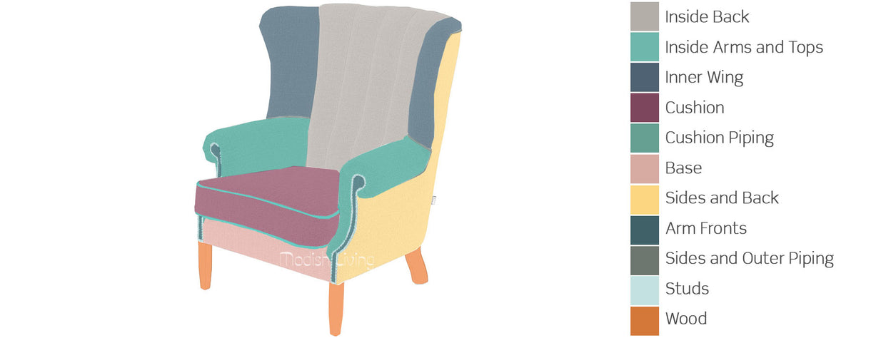 Fluted Wing Armchair Bespoke Options