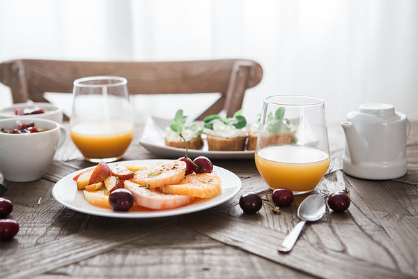 Food on dining table