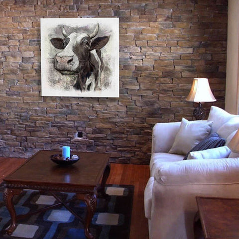 Black and White Cow Canvas Art