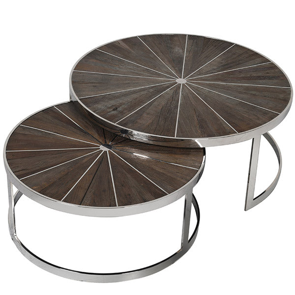 Glasgow Reclaimed Elm Round Nest of Tables