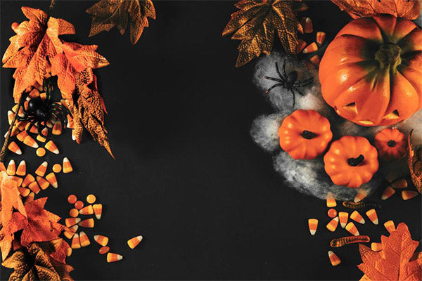 Halloween Flatlay with Pumpkins