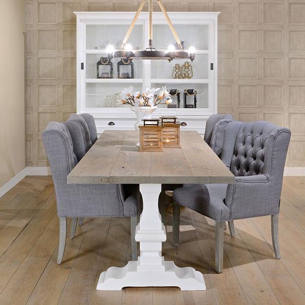 Hoxton Oak White Farmhouse Dining Table