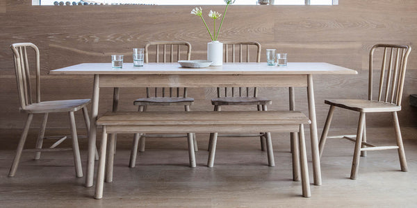 Hudson Living Wycombe Oak Dining Set extendable