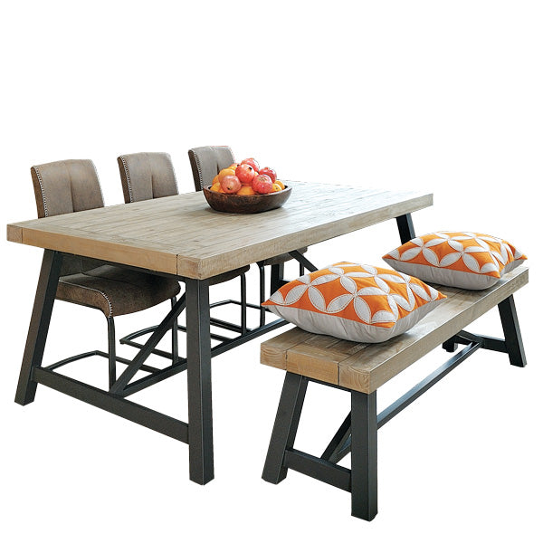 Industrial Lansdowne Rustic Wood Extending Dining Table