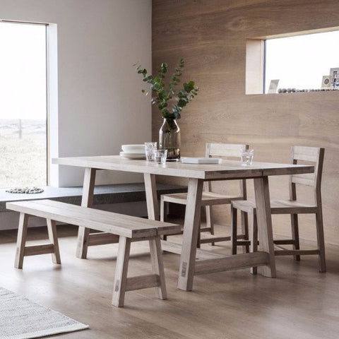 Hudson Living Kielder Oak Dining Set Bench