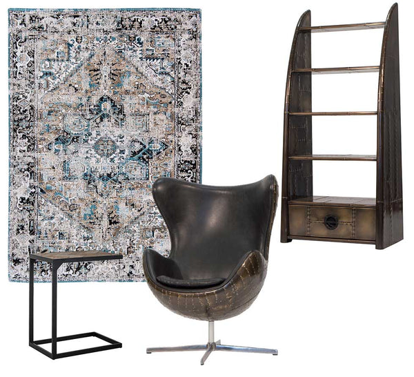 Aviator Armchair and Bookcase