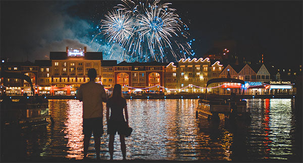 People Looking at Fireworks
