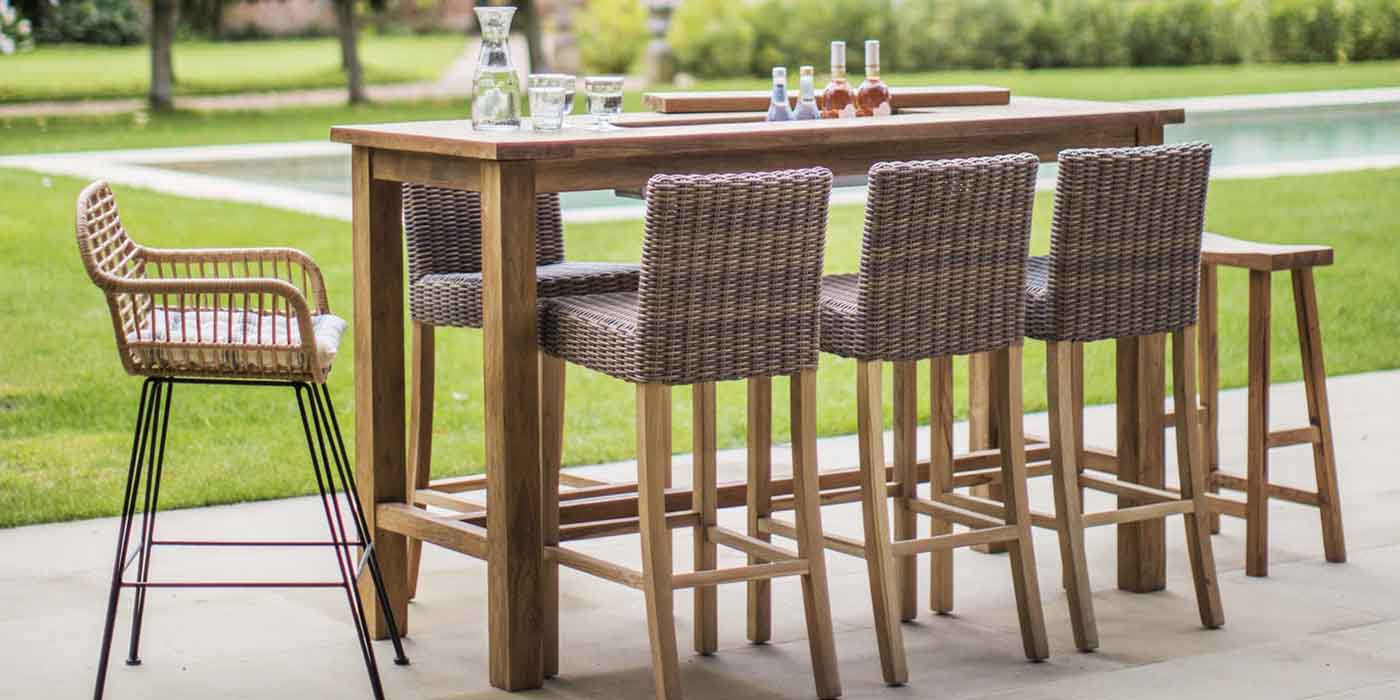 St Mawes Bar Table with Drinks Cooler in Reclaimed Teak