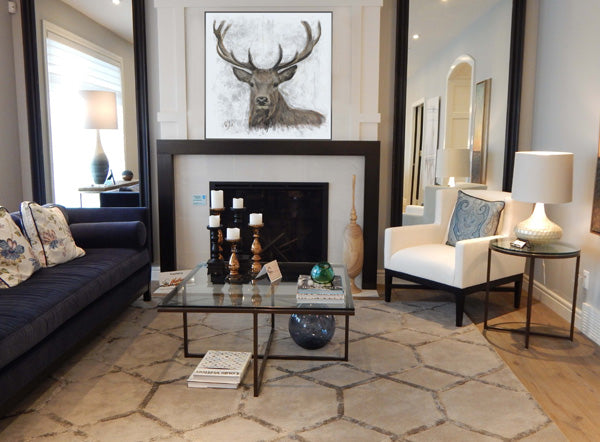 Stag Wall Art Canvas Painting in Living Room