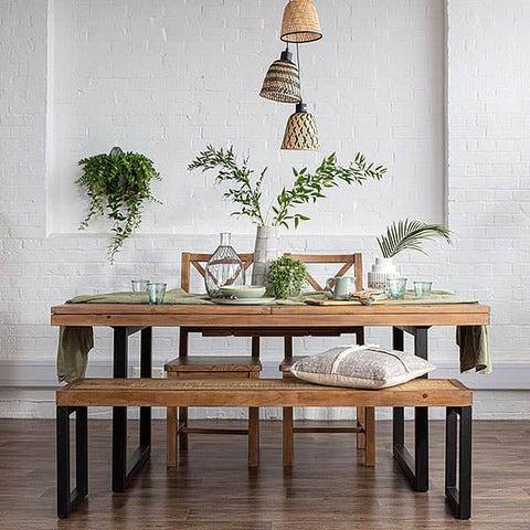 Standford Large Reclaimed Wood Extending Dining Table