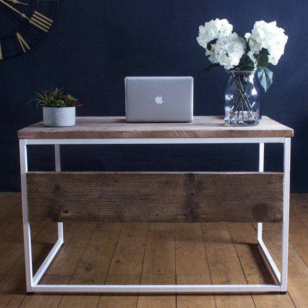 Oldman White Industrial Reclaimed Wood Desk