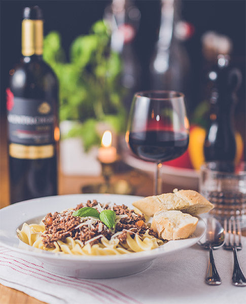 Bottle of Wine and Pasta