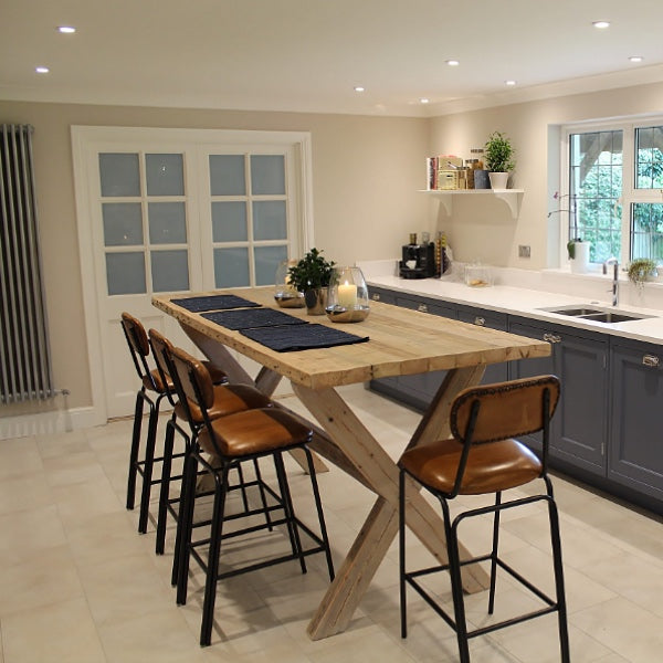 Rough Sawn Stanford Reclaimed Wood Extendable Dining Table