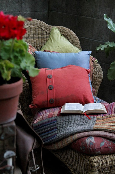 rattan armchair with rattan coffee table